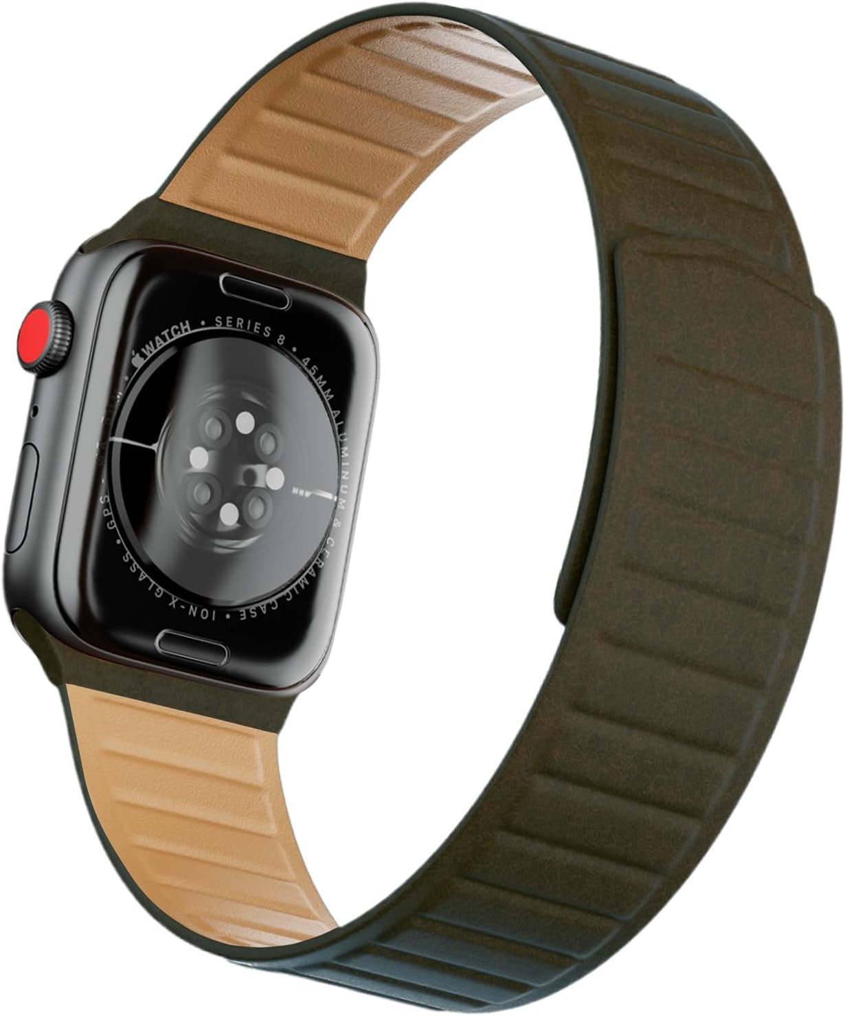 Correas magnéticas de cuero compatibles con Apple Watch Band 1.929 in 1.772 in 1.732 in 1.654 in 1.614 in 1.575 in 1.496 in, correa de cuero fino de