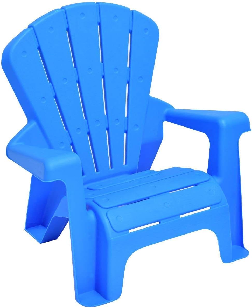 Reunion G Juego de mesa y 2 sillas de plástico duradero para niños, juego de mesa de manualidades para actividades de patio (azul)