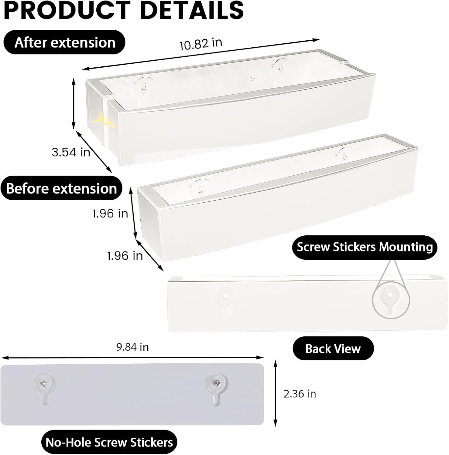 Nirxxiy Paquete de 6 zapateros ajustables para montar en la pared, organizador de almacenamiento de plástico para zapatos, almacenamiento de RV,