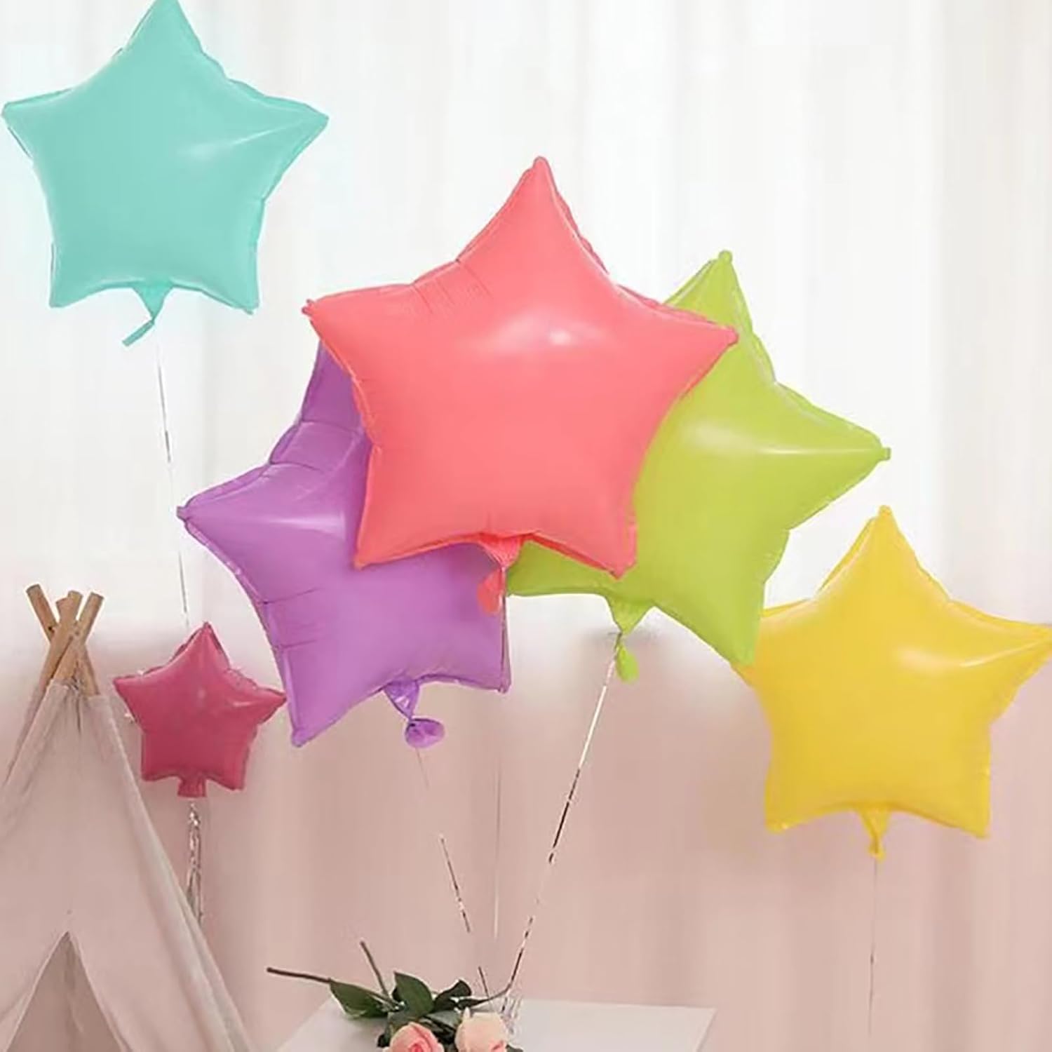 KALOR Globos de Mylar de estrella de color morado pastel de 18 pulgadas, 10 globos de helio en forma de estrella para bodas, baby shower,