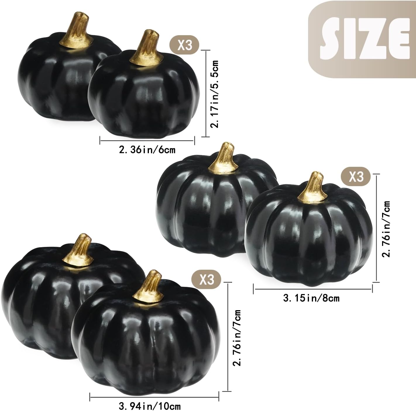 Artmag Calabazas artificiales a granel, 12 unidades de varios tamaños de cosecha, calabaza de espuma falsa para otoño, otoño, Halloween, fiesta en