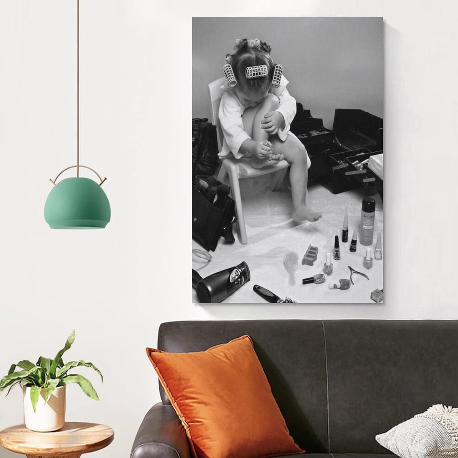 Póster de arte vintage para salón de belleza infantil en blanco y negro, pinturas artísticas para pared, decoración del hogar, sala de estar,