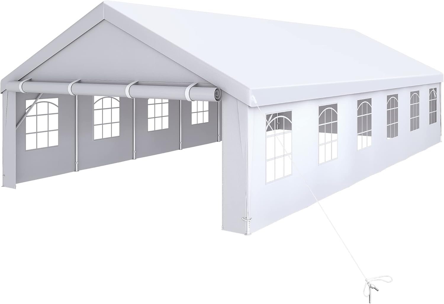 YITAHOME Tienda de campaña para fiestas de 16 x 32 pies, resistente al aire libre, carpa para eventos, carport de acero galvanizado mejorado con
