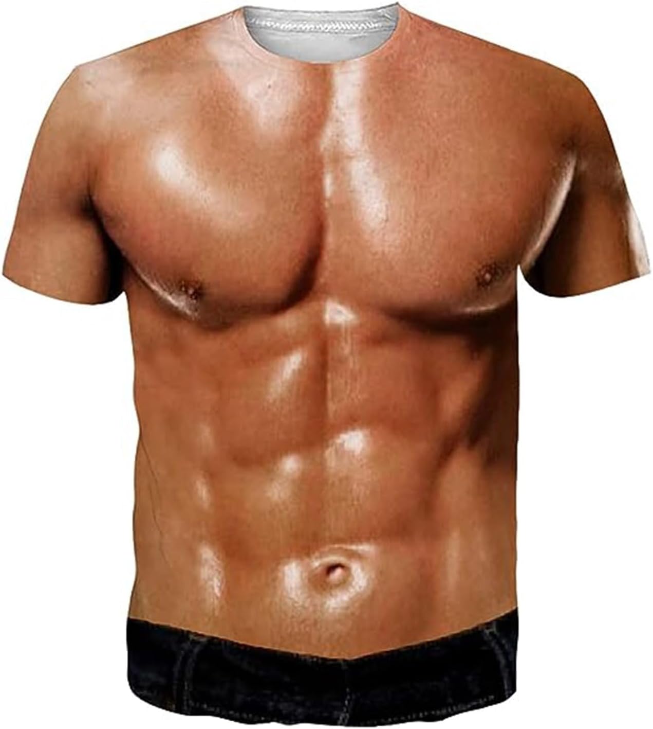Camiseta con estampado gráfico de abdominales falsos en 3D para hombre, camisetas feas para mujeres y hombres, ajustadas, básicas