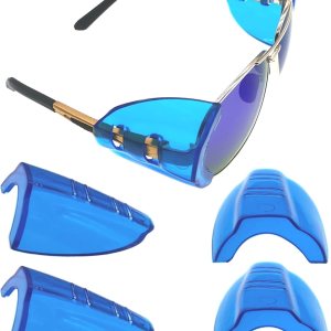 KMDJG 2 pares de protectores laterales para lentes de seguridad, protectores laterales deslizantes, se adaptan a marcos de anteojos pequeños a KMDJG 2 pares de protectores laterales para lentes de seguridad, protectores laterales deslizantes, se adaptan a marcos de anteojos pequeños a