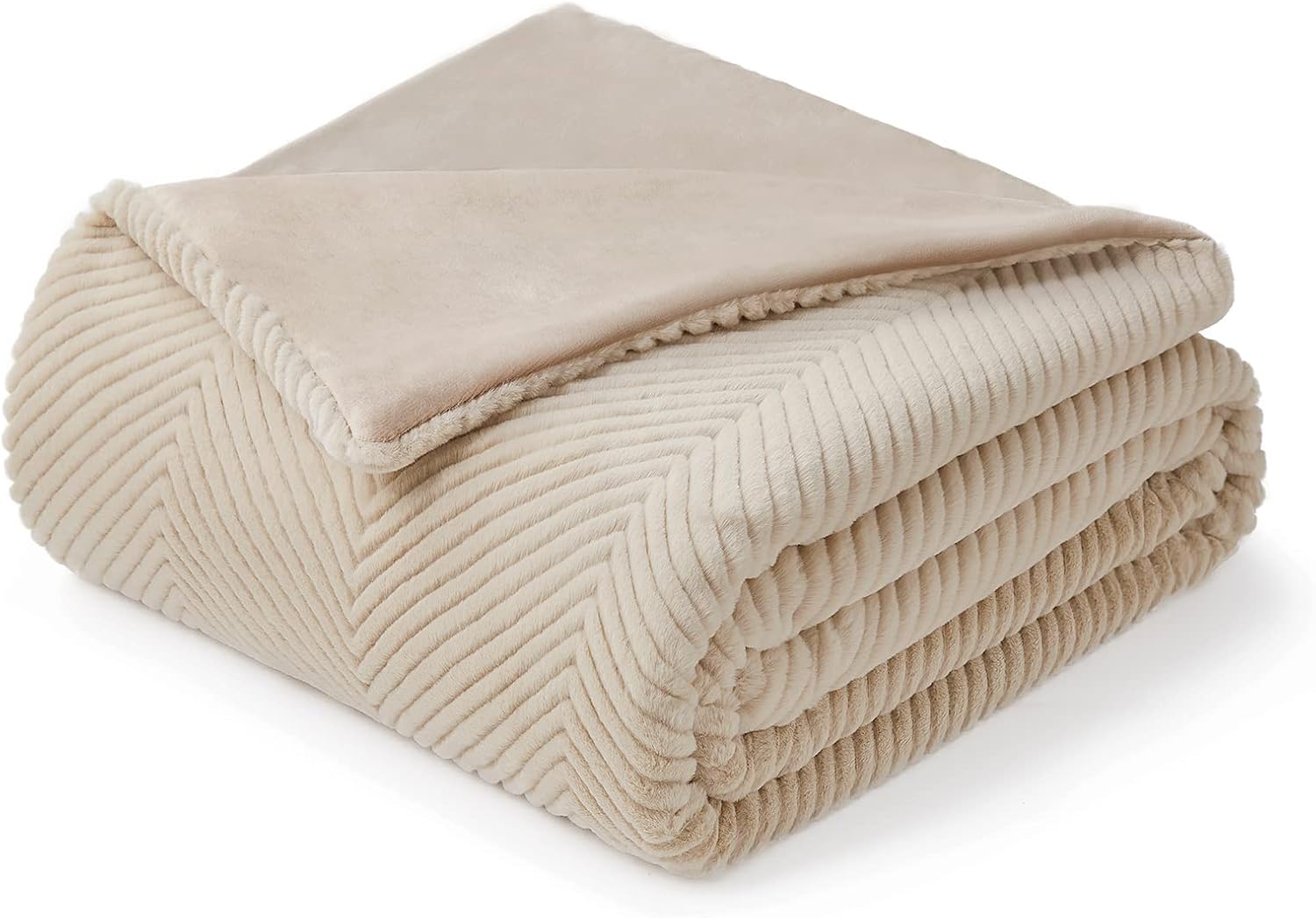 Cozy Bliss Manta de piel sintética suave de lujo para sofá, cálida y acogedora manta mullida a rayas para sofá, sala de estar, dormitorio, 60 x 80