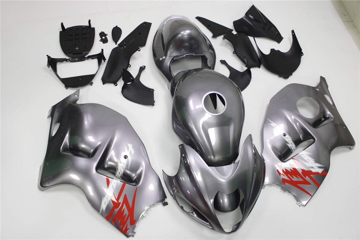 Carenado completo de plástico gris rojo apto para 1997-2007 GSXR 1300 Hayabusa Gen1 Molde de inyección ABS Nuevo Aftermarket Carrocería Kit de