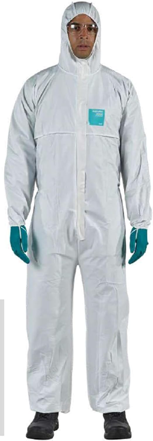 Trajes de materiales peligrosos con capucha, desechables, resistentes a los productos químicos, elásticos, unisex, para adultos, industrial, 8