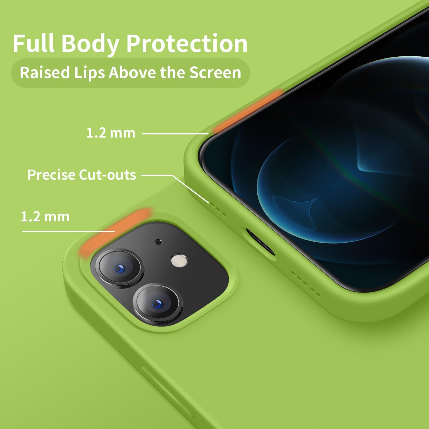 Cordking Funda diseñada para iPhone 12, diseñada para iPhone 12 Pro, funda de silicona a prueba de golpes con forro de microfibra suave antiarañazos