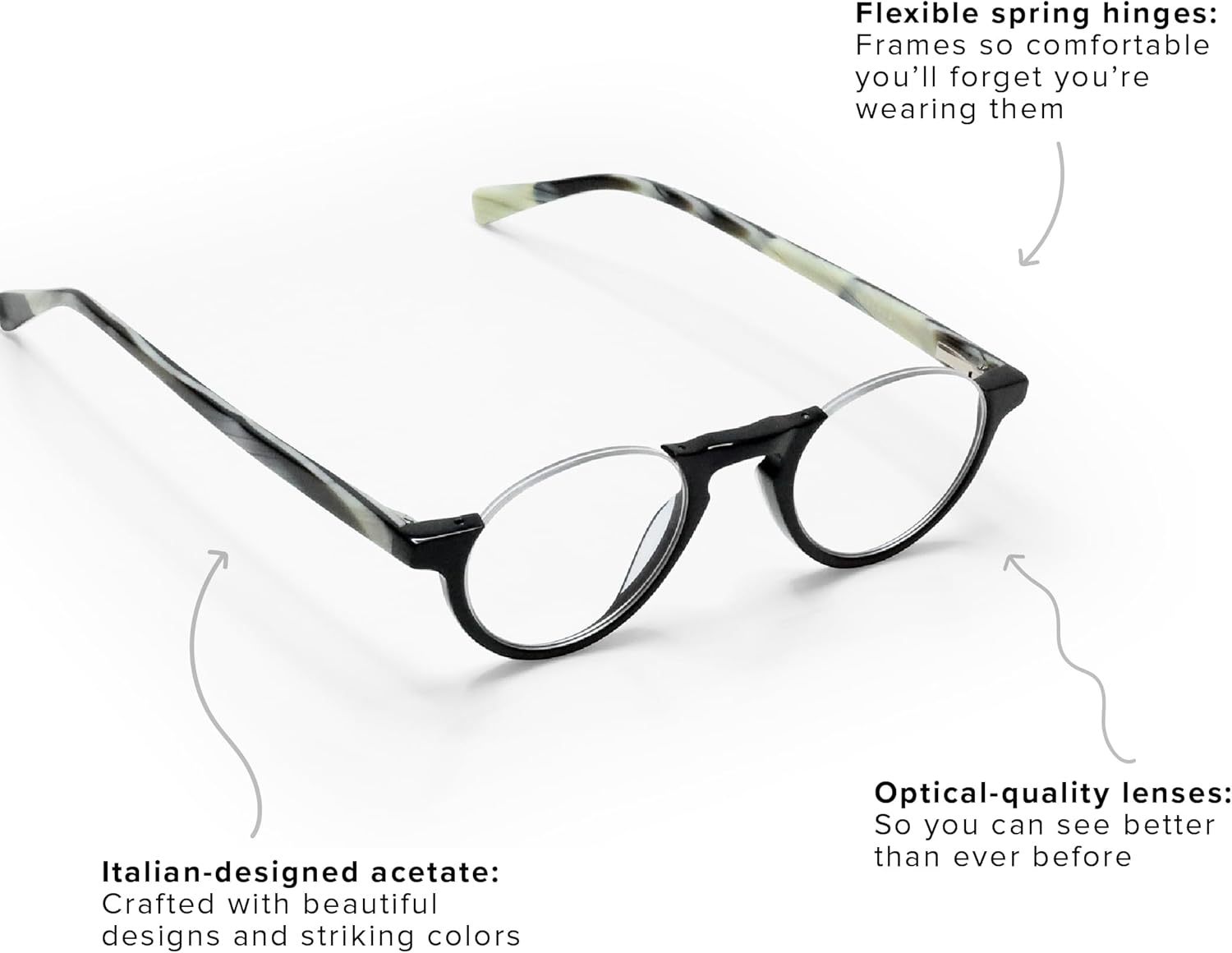 eyebobs – Vicepresidente  Gafas de lectura prémium para hombres y mujeres  Marco de medio borde para caras estrechas  Disponible en 0.0x – 4.0x