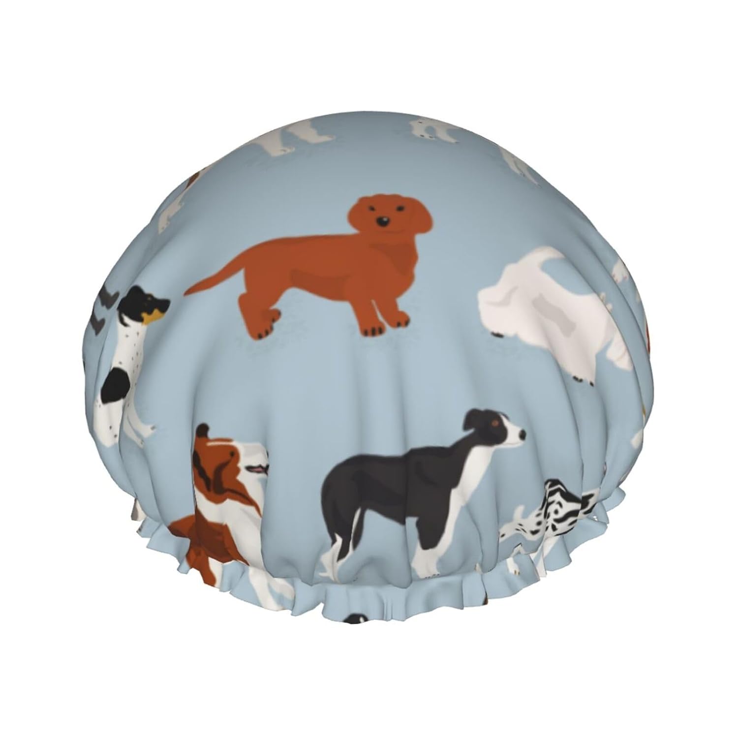 Gorro de ducha  Gorros de ducha impermeables de doble capa compatibles con perros diferentes lindos para mujeres y niñas, gorros de pelo para ducha