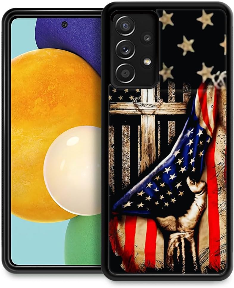 DAIZAG Funda compatible con Samsung Galaxy A32 4G, bandera estadounidense de madera cruzada para hombre y mujer, protección completa, a prueba de
