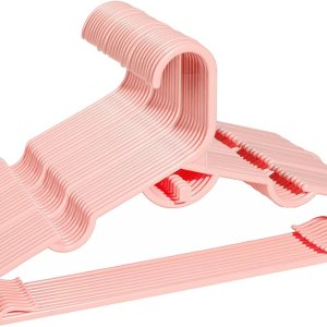 Paquete de 30 perchas de plástico rosa, apilables, ahorran espacio, perchas resistentes y duraderas para camisas, pantalones, abrigos, vestidos, Paquete de 30 perchas de plástico rosa, apilables, ahorran espacio, perchas resistentes y duraderas para camisas, pantalones, abrigos, vestidos,