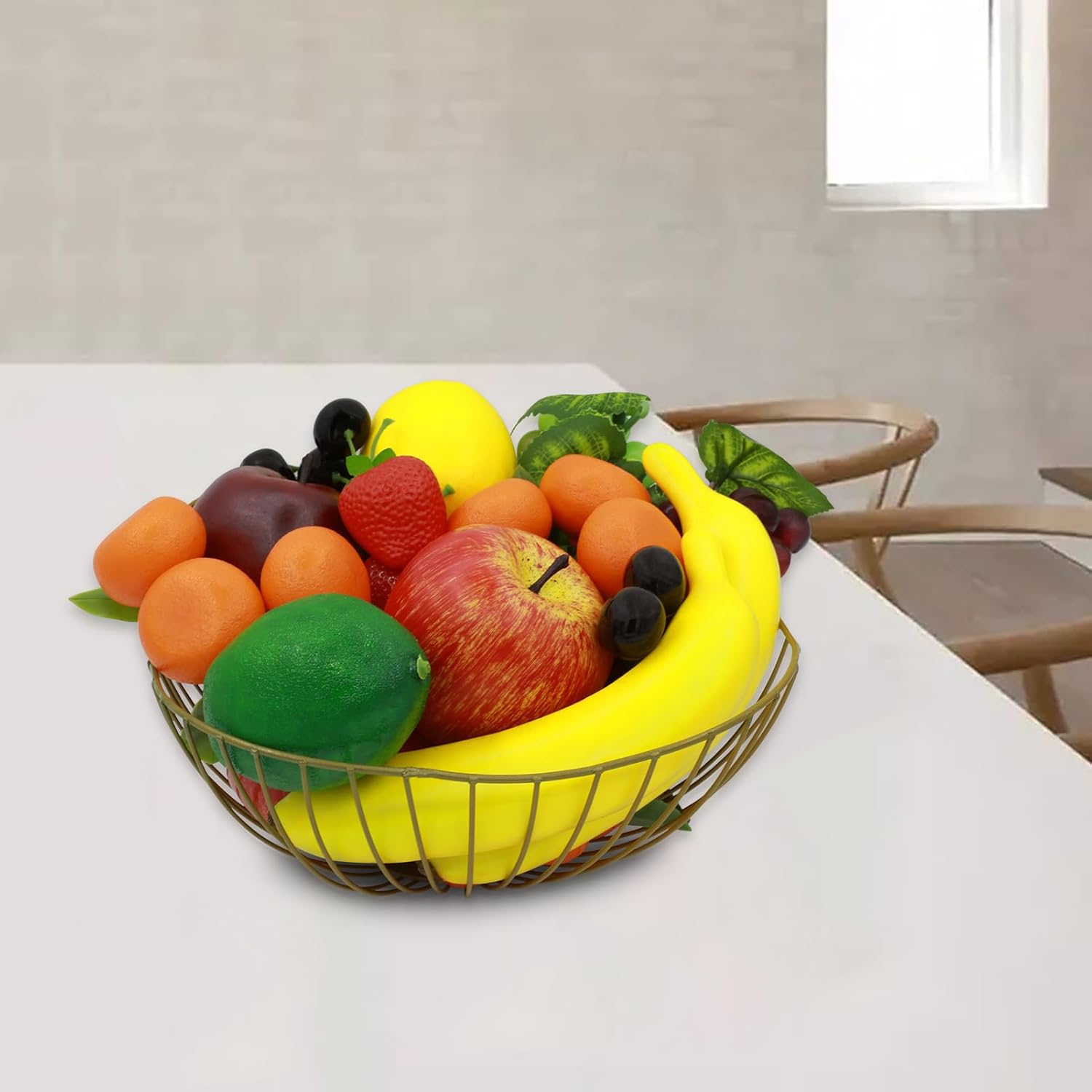 23 piezas de frutas falsas, decoración realista de frutas sintéticas, frutas artificiales falsas, frutas de plástico para decoración incluyen