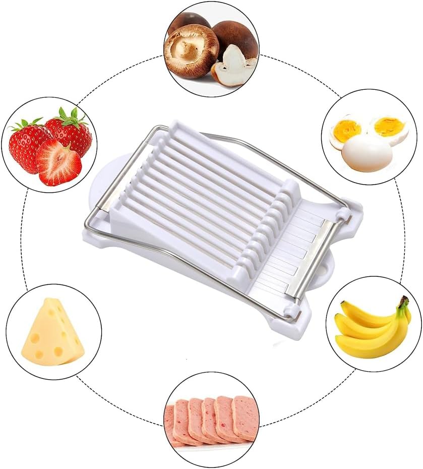 Luncheon Meat Slicer,Stainless Steel Wire Egg Slicer, Cutter for Fruit,Onions, Strawberry Avocado Mango Tomato Banana Tofu