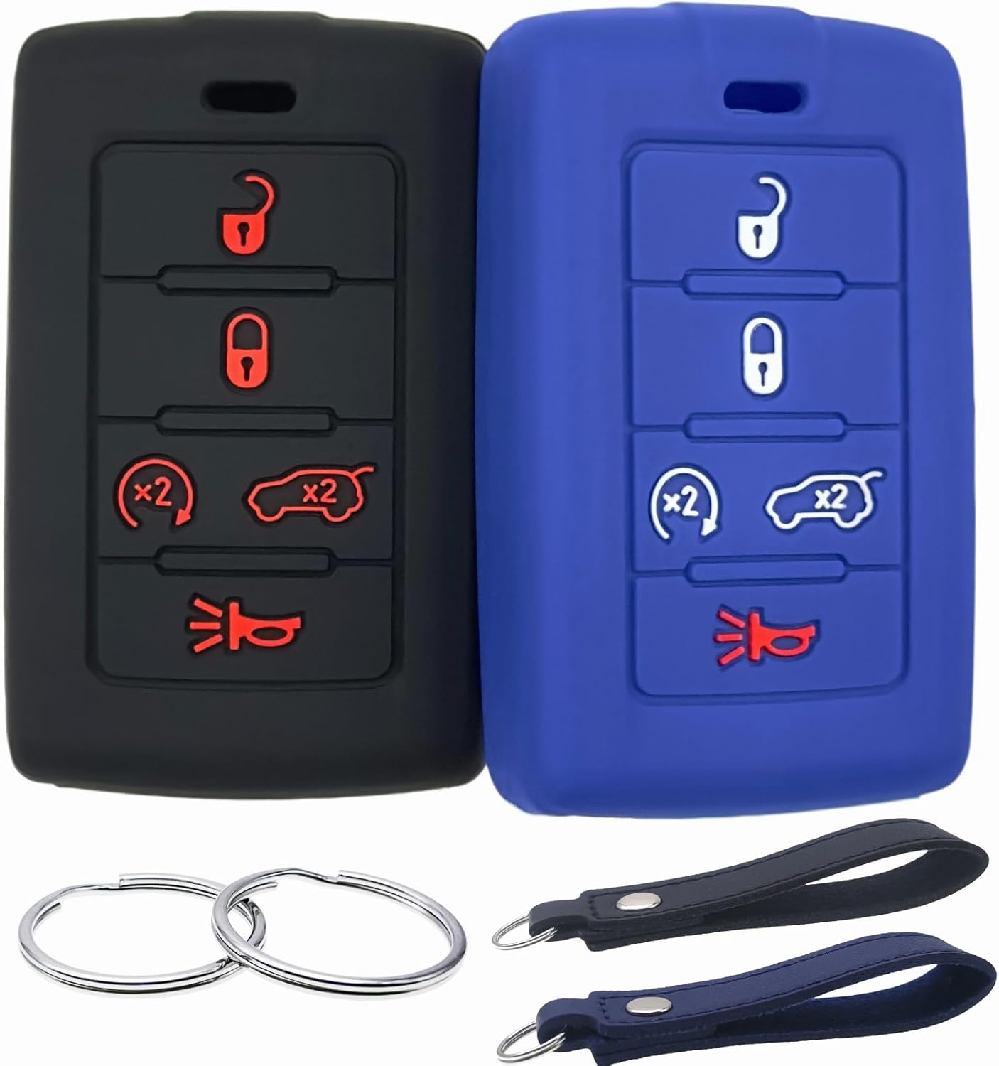 Funda de goma de silicona para llavero compatible con Jeep Grand Cherokee L 2022 Grand Wagoneer 2022 Wagoneer 2022 Grand Cherokee L 2021 M3NWXF0B1