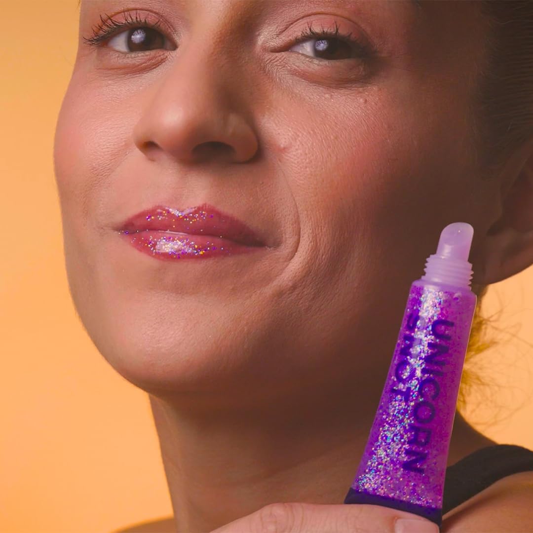 UNICORN SNOT Kit de brillo de labios con purpurina, brillo de labios brillante de larga duración, fórmula no pegajosa vegana y libre de crueldad,