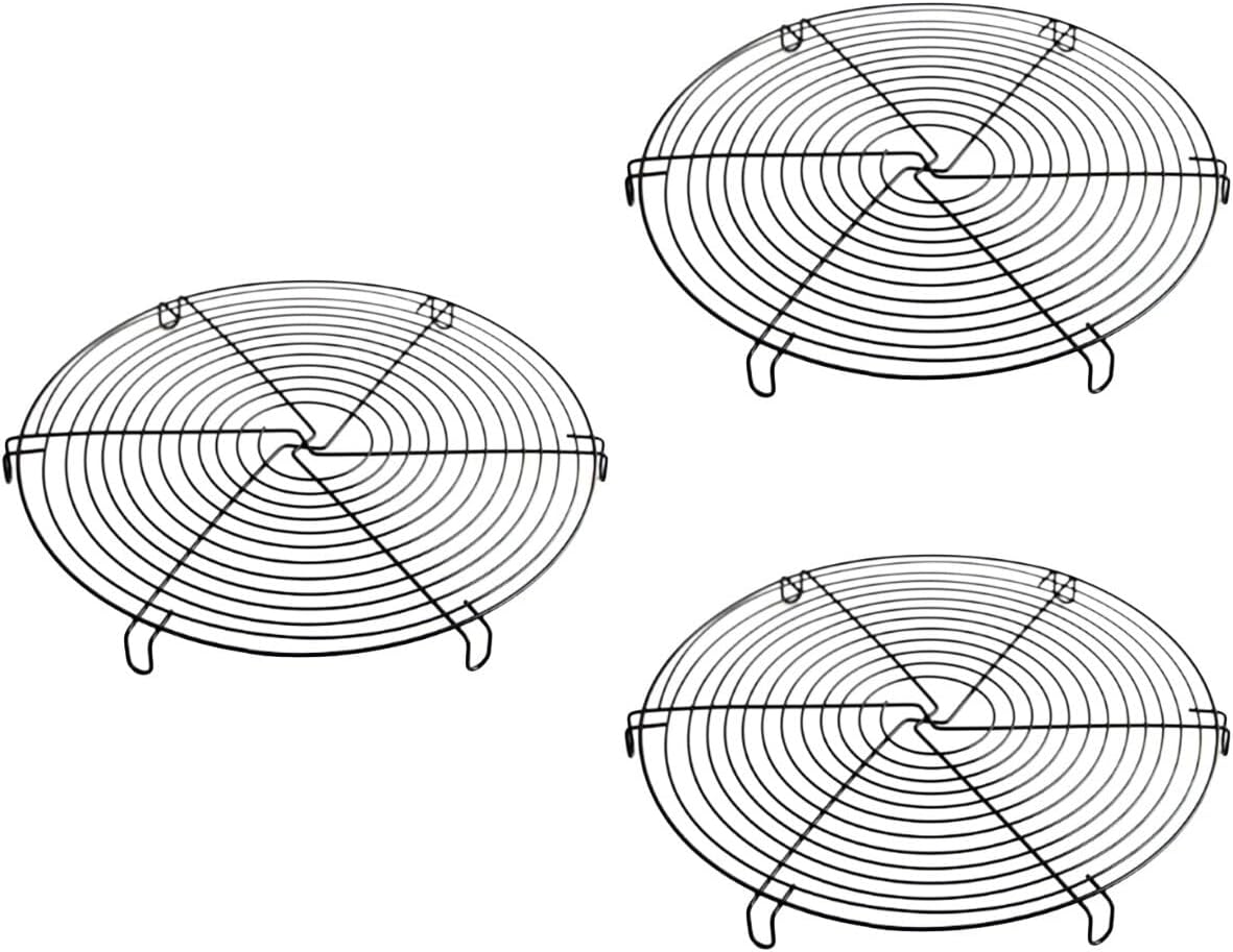 DOITOOL Paquete de 3 estantes de enfriamiento para tartas de 12 pulgadas redondos para cocinar y hornear, estante de acero inoxidable para
