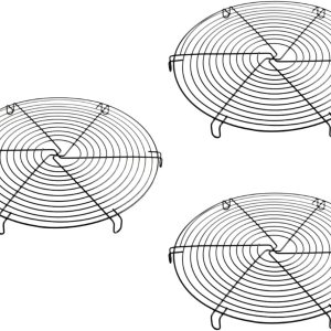 DOITOOL Paquete de 3 estantes de enfriamiento para tartas de 12 pulgadas redondos para cocinar y hornear, estante de acero inoxidable para DOITOOL Paquete de 3 estantes de enfriamiento para tartas de 12 pulgadas redondos para cocinar y hornear, estante de acero inoxidable para