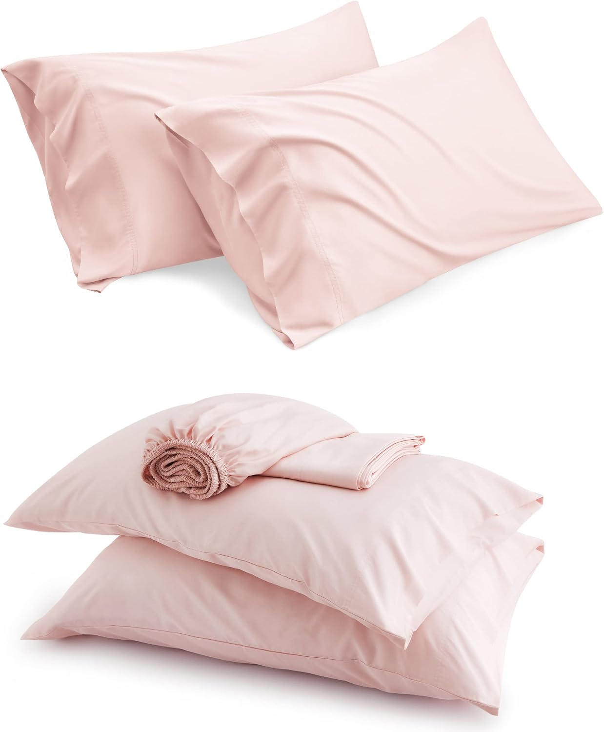 Bedsure Juego de sábanas refrescantes, funda de almohada refrescante, rayón hecho de bambú, juego de sábanas tamaño Queen, sábanas y fundas de