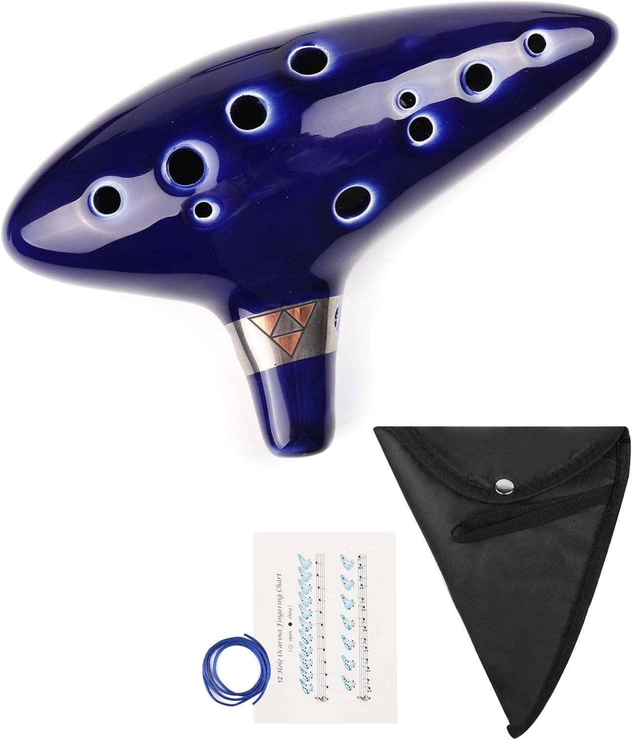 Mr.Power 12 hoyos Ocarina Alto C Flauta Occarina Taps Blue CeramicClay stl Orcarina Inspirado en el Tiempo con Bolsa y Libro de Canciones, Regalo