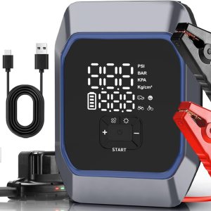 Arrancador de salto con compresor de aire, paquete de batería portátil de 2500 A (8.5 gas8.0L diesel) 160PSI 20000mAh inflador de neumáticos de Arrancador de salto con compresor de aire, paquete de batería portátil de 2500 A (8.5 gas8.0L diesel) 160PSI 20000mAh inflador de neumáticos de