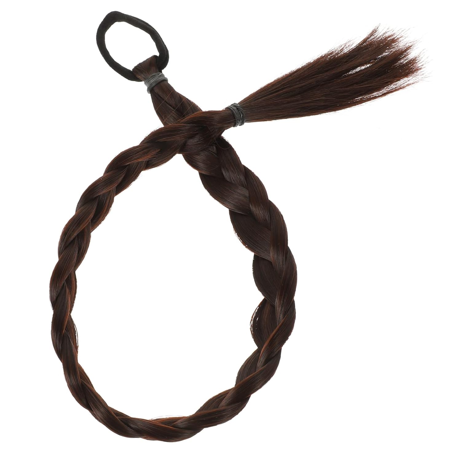 minkissy 5 piezas de cola de caballo falsa trenzada recta extensión de cola de caballo para mujeres, cola de caballo para mujeres negras, peluca de