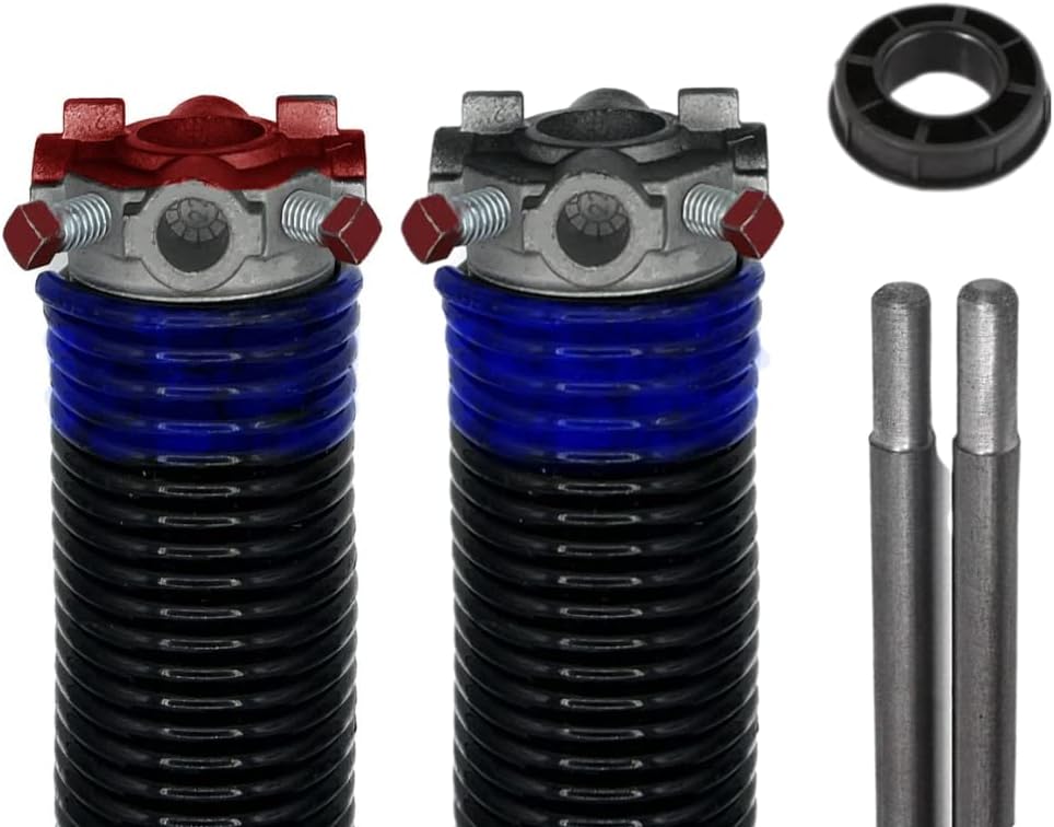 Alcan Muelles de torsión para puerta de garaje (cable de 0.262 pulgadas x 2 pulgadas de profundidad x 35 pulgadas de largo) con buje de nailon de 1