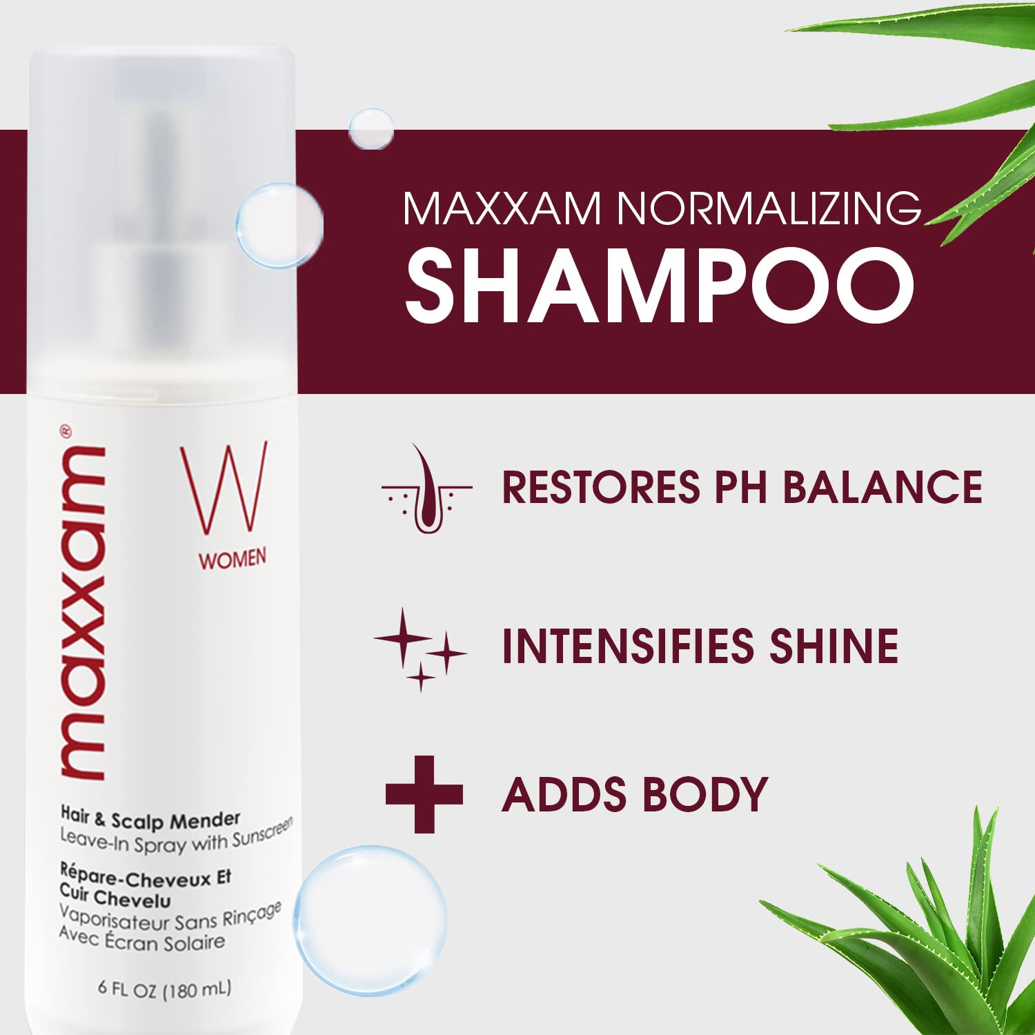 Maxxam Champú diario normalizador de pH restaurador con protector solar e hidratantes, para cabello teñido sin sulfatos, 10 onzas líquidas