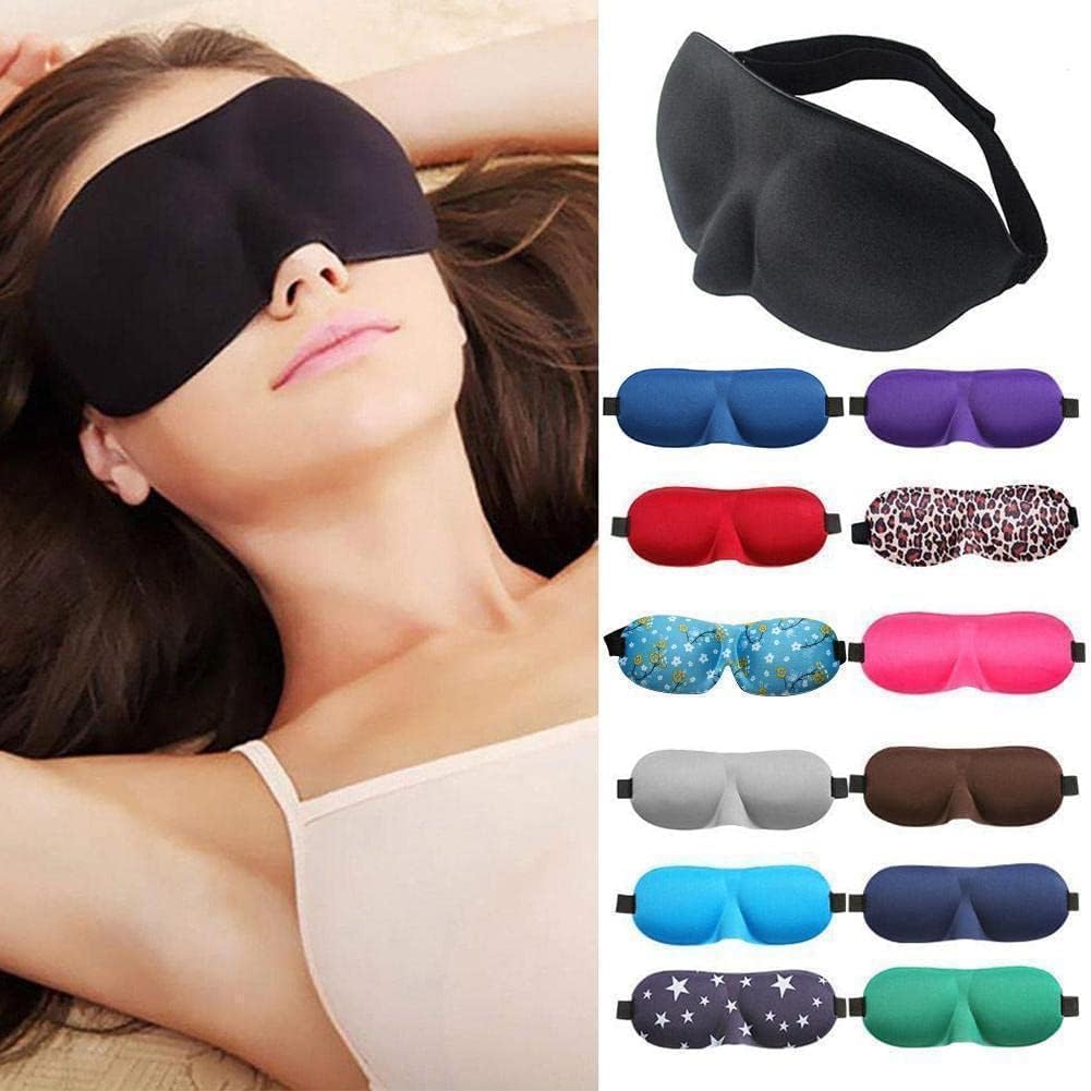 Máscara de sueño para dormir, máscara de ojos 3D para dormir, máscara de ojos para ayudar a los ojos, sombra de parche, masajeador de belleza,
