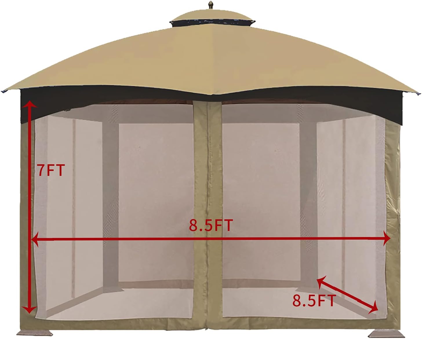 CoastShade Toldo de repuesto universal para mosquitera, paredes laterales de 7 pies de altura para toldo de 8 x 8 o 10 x 10 o 10 x 12 pulgadas,