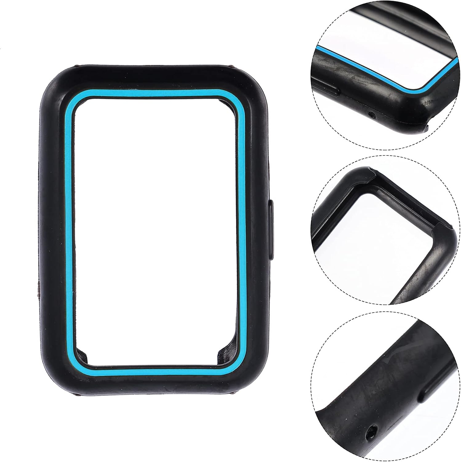 Hemobllo Protector de pantalla de marco de vidrio compatible con Huawei Watch Fit Case Smartwatch Funda compatible con Huawei Watch Negro Azul