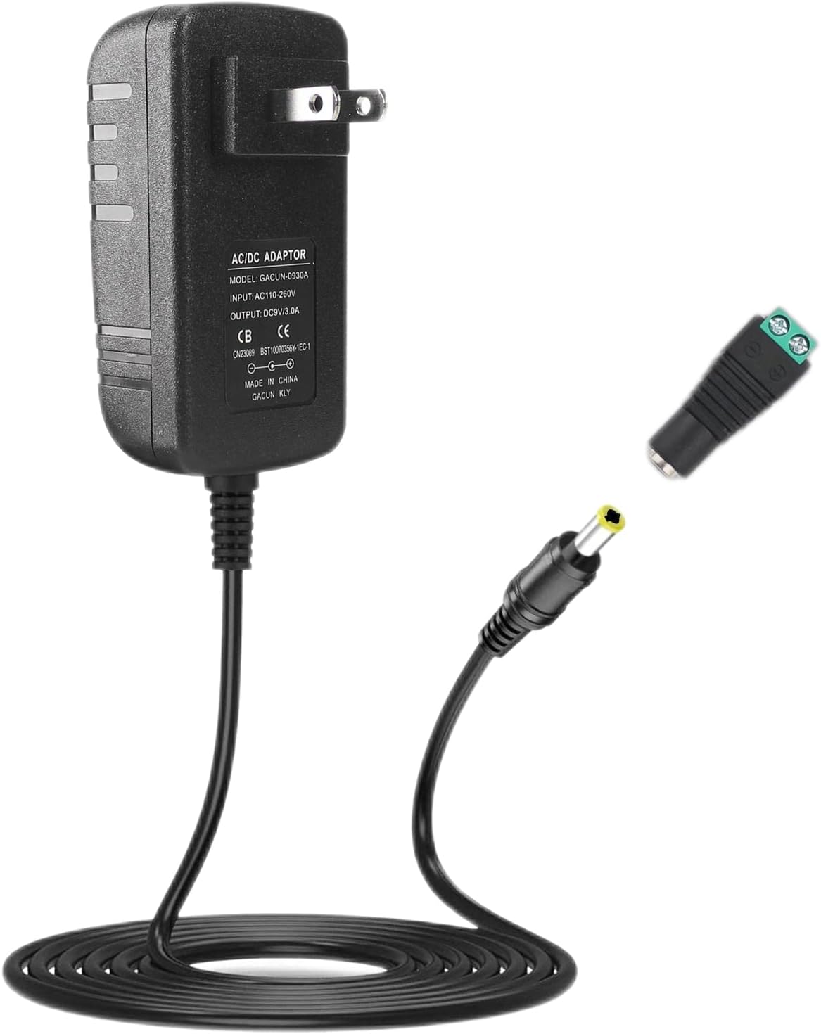 Adaptador de fuente de alimentación de 9 V 3A, adaptador de alimentación universal Yetaida 27 W CA 100-240V a CC 9V Transformador de fuente de