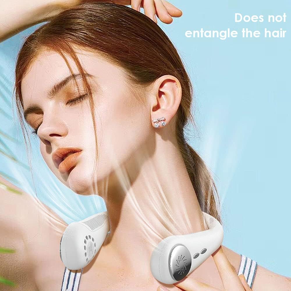 Mini ventilador portátil USB para colgar en el cuello, ventilador de enfriamiento silencioso ventilador de luz portátil USB recargable ventiladores