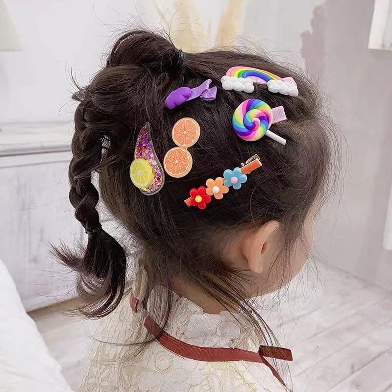 28 pinzas para el cabello de frutas arcoíris dulces, pinzas para el cabello de colores, accesorios para el cabello, horquillas para niñas, bebés,