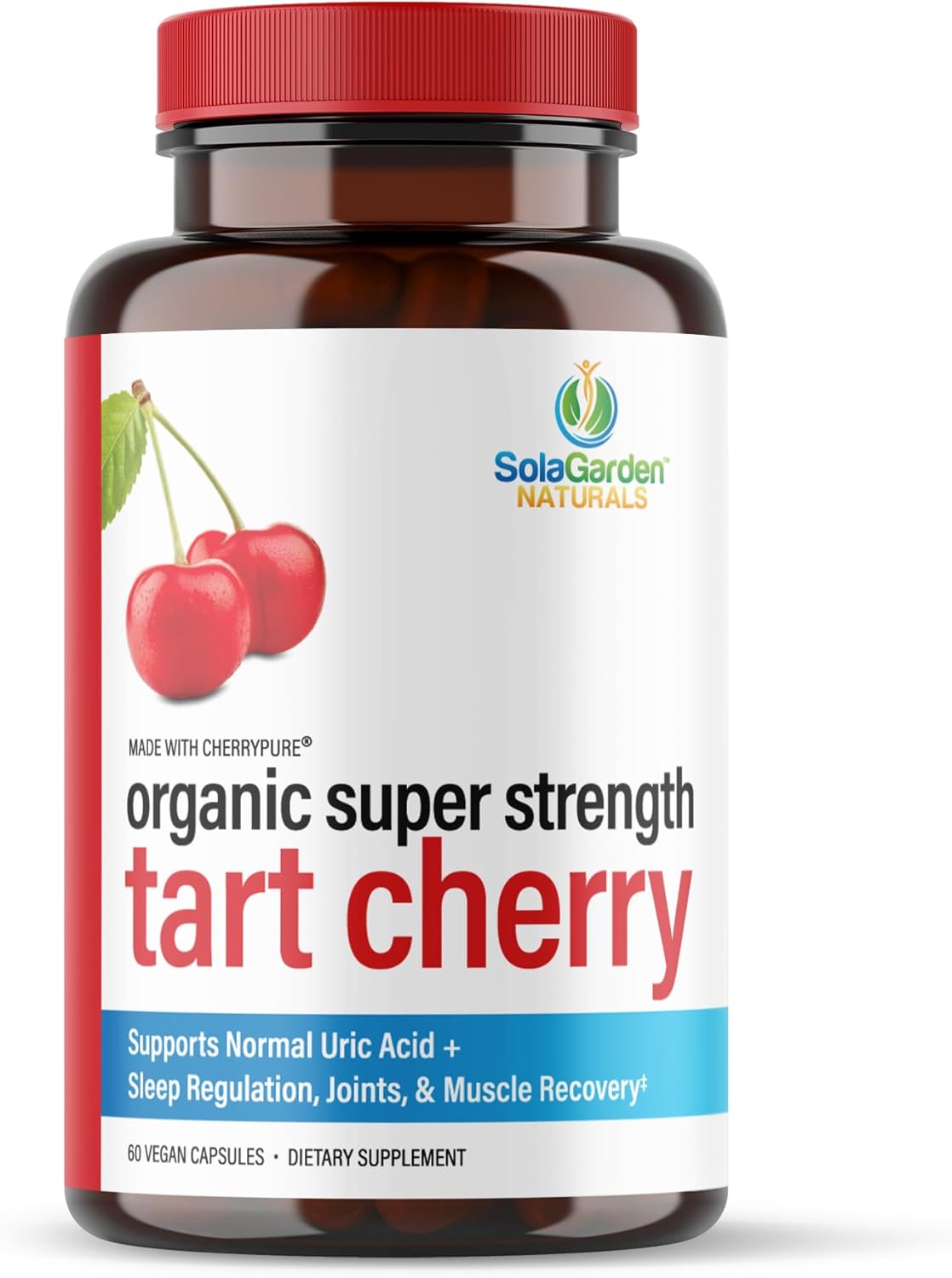 Suplemento orgánico de cereza agria Montmorency Super Strength  Concentrado 501 cultivado en los Estados Unidos  Contiene cereza orgánica