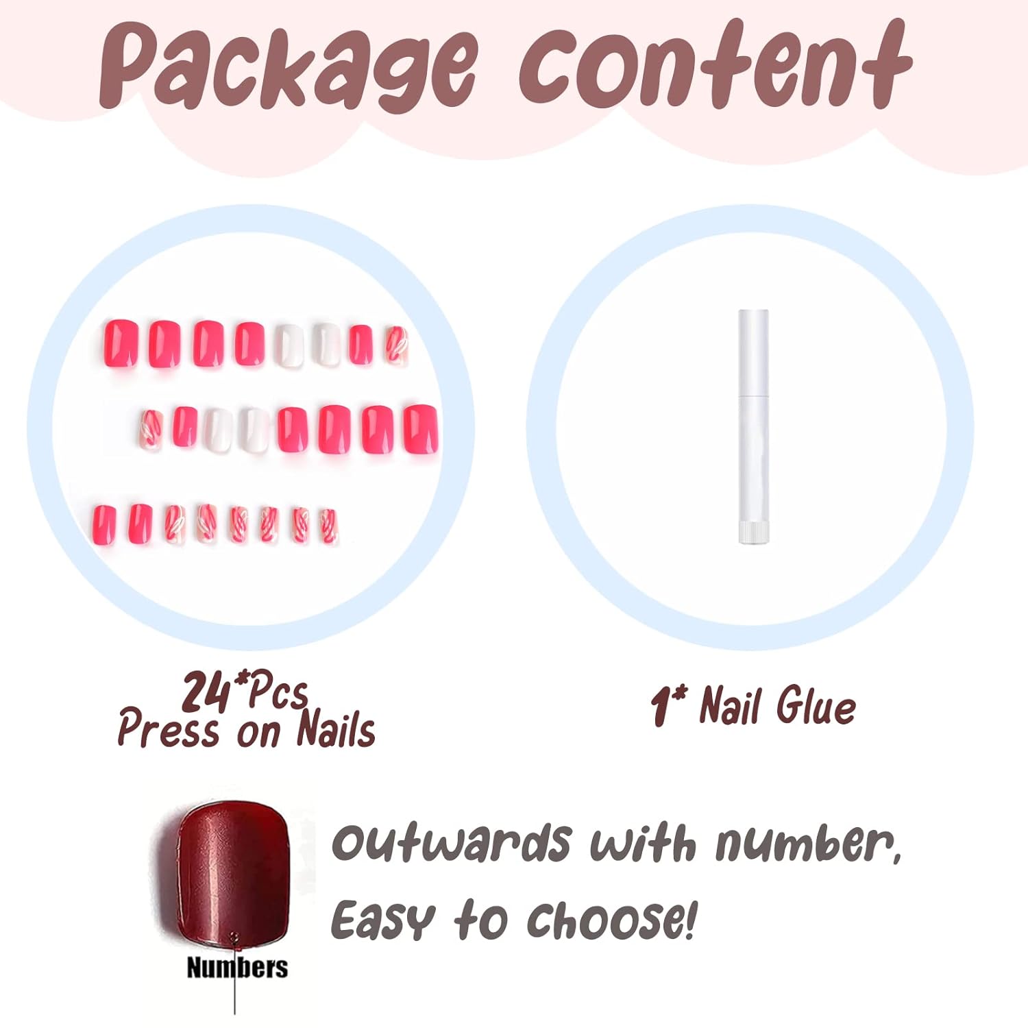 BABALAL Uñas postizas cuadradas a presión, medianas, color rosa intenso, para el verano, uñas acrílicas cuadradas ovaladas brillantes para mujeres y