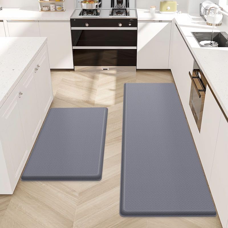 StepLively Tapete de cocina, 2 piezas de alfombras de cocina, tapetes de cocina acolchados para piso, tapete antifatiga, juego de alfombras de