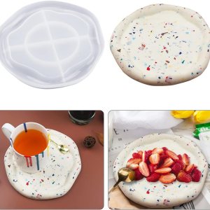 Voyyphixa Round Tray Resin Mold Coaster Silicone Molds for Epoxy Resin Irregular Tray Molds for Casting DIY Plate Jewelry Storage Box Trinket Dish Voyyphixa Round Tray Resin Mold Coaster Silicone Molds for Epoxy Resin Irregular Tray Molds for Casting DIY Plate Jewelry Storage Box Trinket Dish