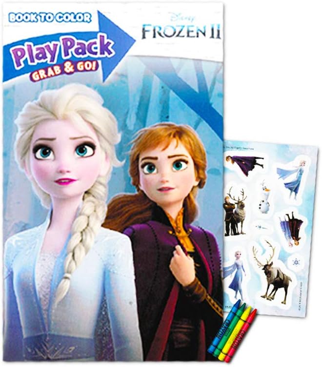 Paquete de 4 bolsas de viaje de Frozen con libros para colorear, juegos, rompecabezas y colgador de puerta de princesa, bolsa de mano de Frozen