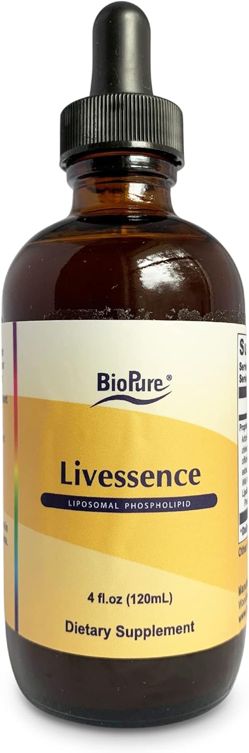 BioPure Livessence – Tintura de hierbas  Potente mezcla de 6 extractos botánicos y liposomas para apoyar el equilibrio hepático, vesícula biliar,