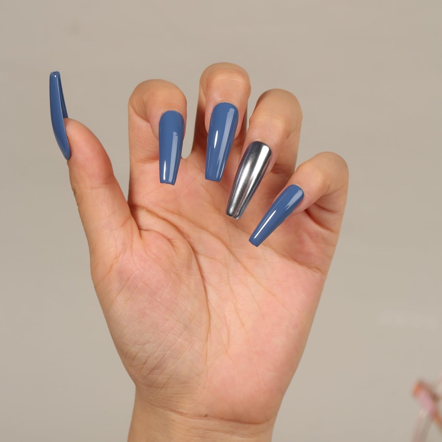 MEGIOR Esmalte de uñas de gel de 0.5 onzas líquidas, color azul oscuro, esmalte de uñas en gel que se absorbe con luz UV LED, arte de uñas de