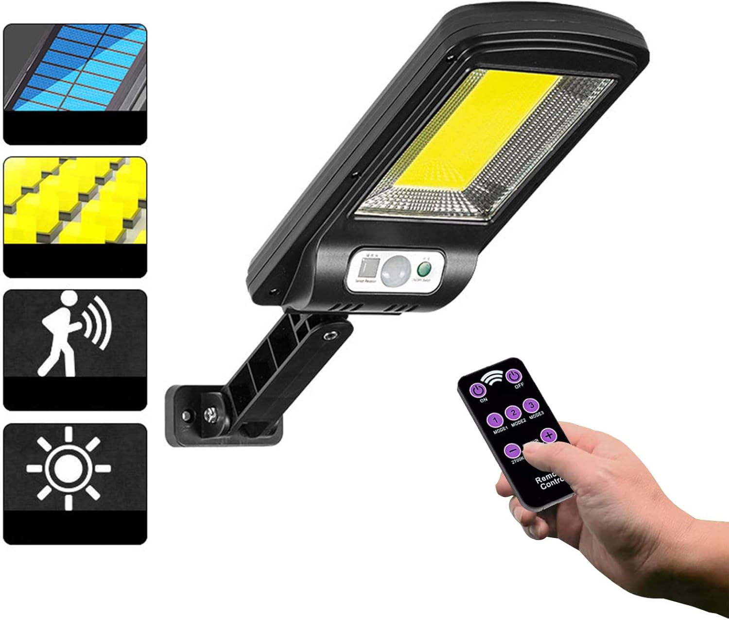Luces solares impermeables IP65 para exteriores, sensor de movimiento, luces para exteriores, para valla, patio, decoración de pared, luces solares