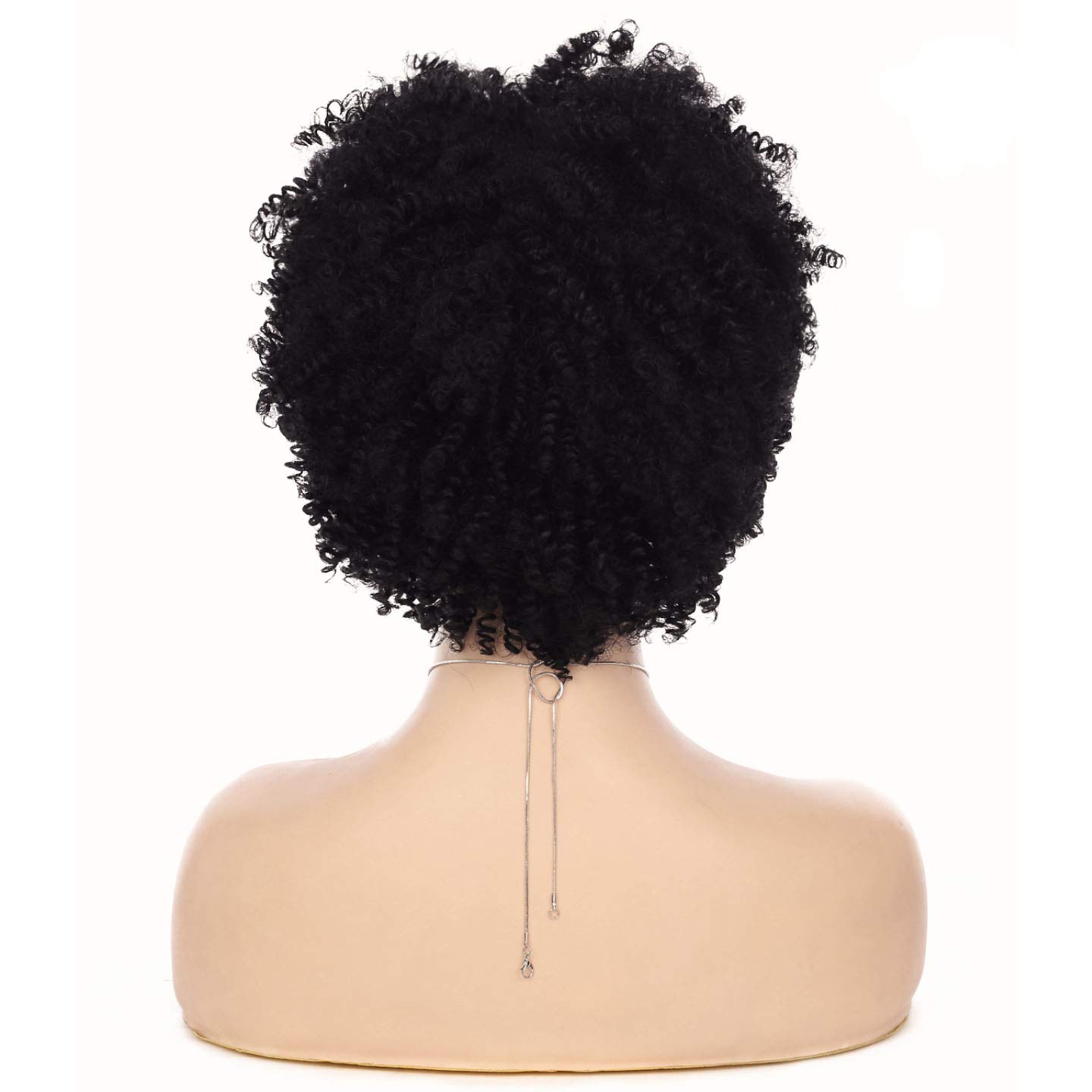 Sallcks Peluca afro afro corta negra para mujeres negras, pelucas afro cortas y rizadas sintéticas naturales para cosplay, pelucas de disfraz con