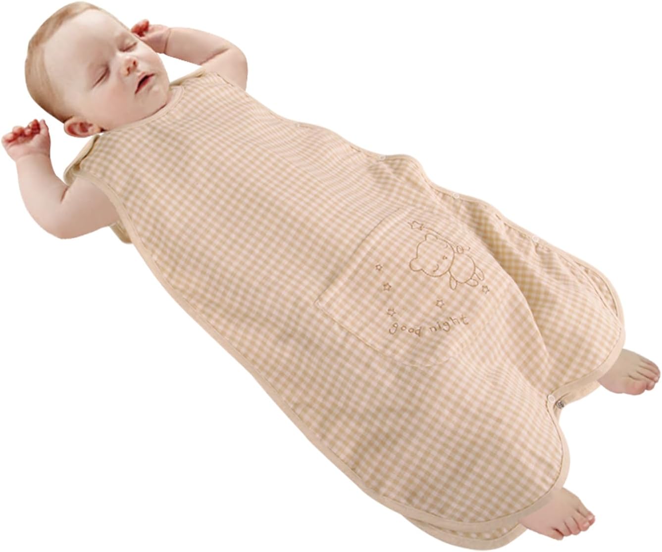 Manta de muselina fina para niños pequeños (3-5T), saco de dormir para bebé, de algodón natural, ligera, 0.5 XL, para caminar, unisex, sin pies,