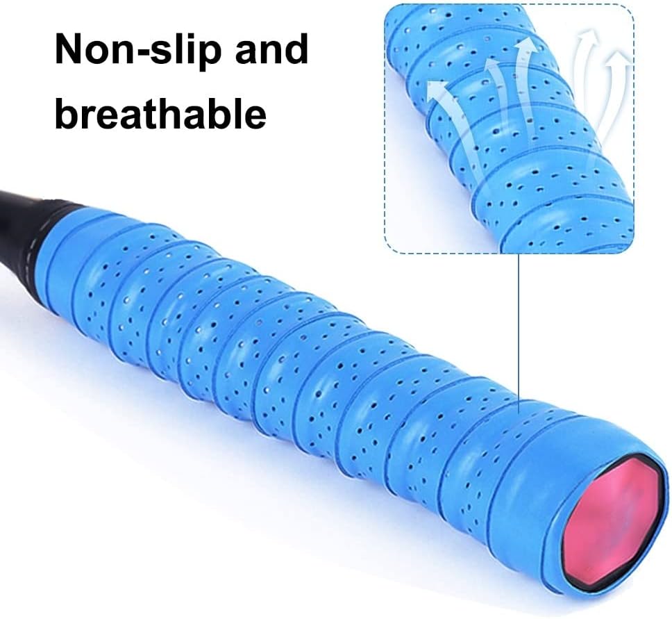MiOYOOW 5PCS Racket Grip Tape, Anti Slip Breathable Badminton Racket Grip Holster for Tennis, Badminton, Squash Rackets Grip, Fishing Rod