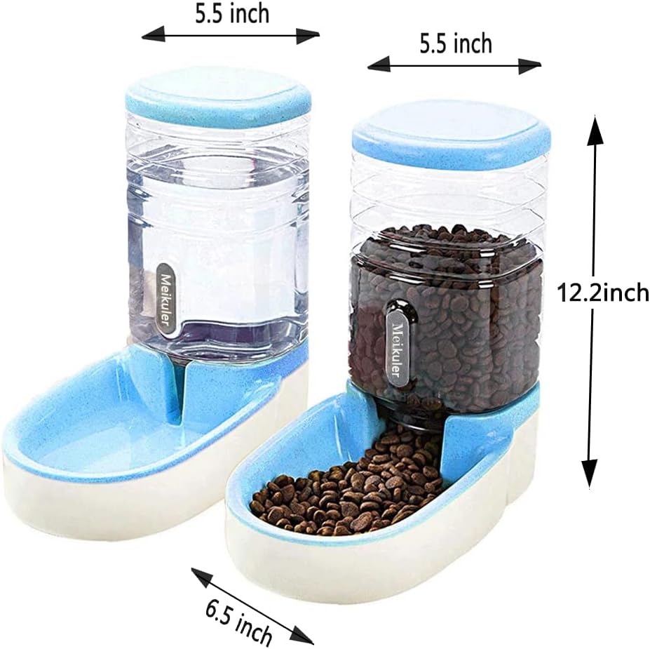 Alimentador automático para mascotas de 3.8 L, alimentador de alimentos y dispensador de agua para perros pequeños y grandes, gatos y mascotas