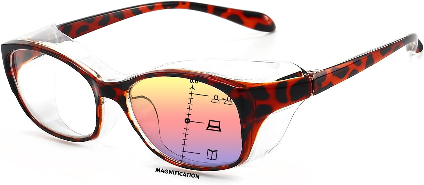 Dollger Gafas de seguridad con lectores 1.5 2.0 1.0 progresivas multifoco anti niebla y bloqueo de luz azul gafas de lectura