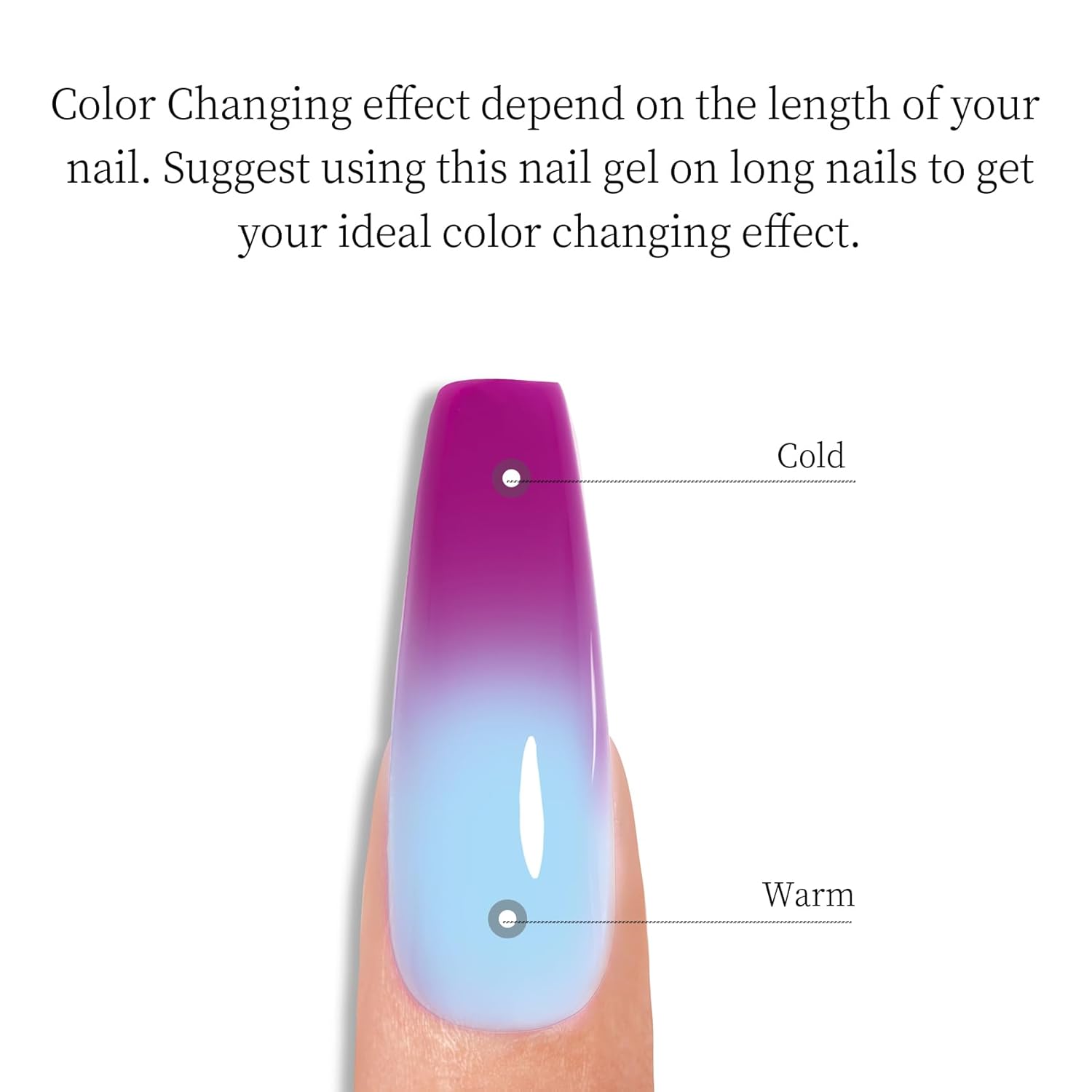 MAYCHAO Esmalte de uñas de gel que cambia de color de 0.5 onzas líquidas, 1 unidad de esmalte de gel con cambio de temperatura, color magenta, azul