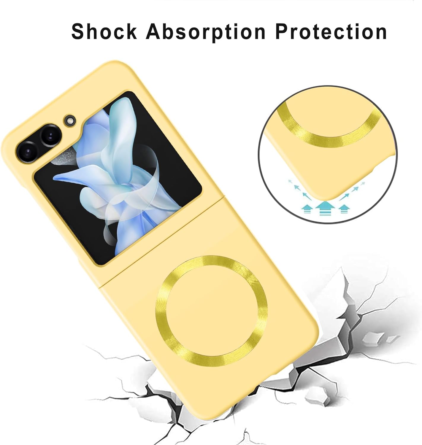 Funda magnética para Samsung Galaxy Z Flip 5 (compatible con MagSafe) a prueba de golpes, protección antiarañazos, plástico duro, funda delgada para